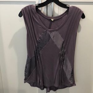 Pleated and silk detail top